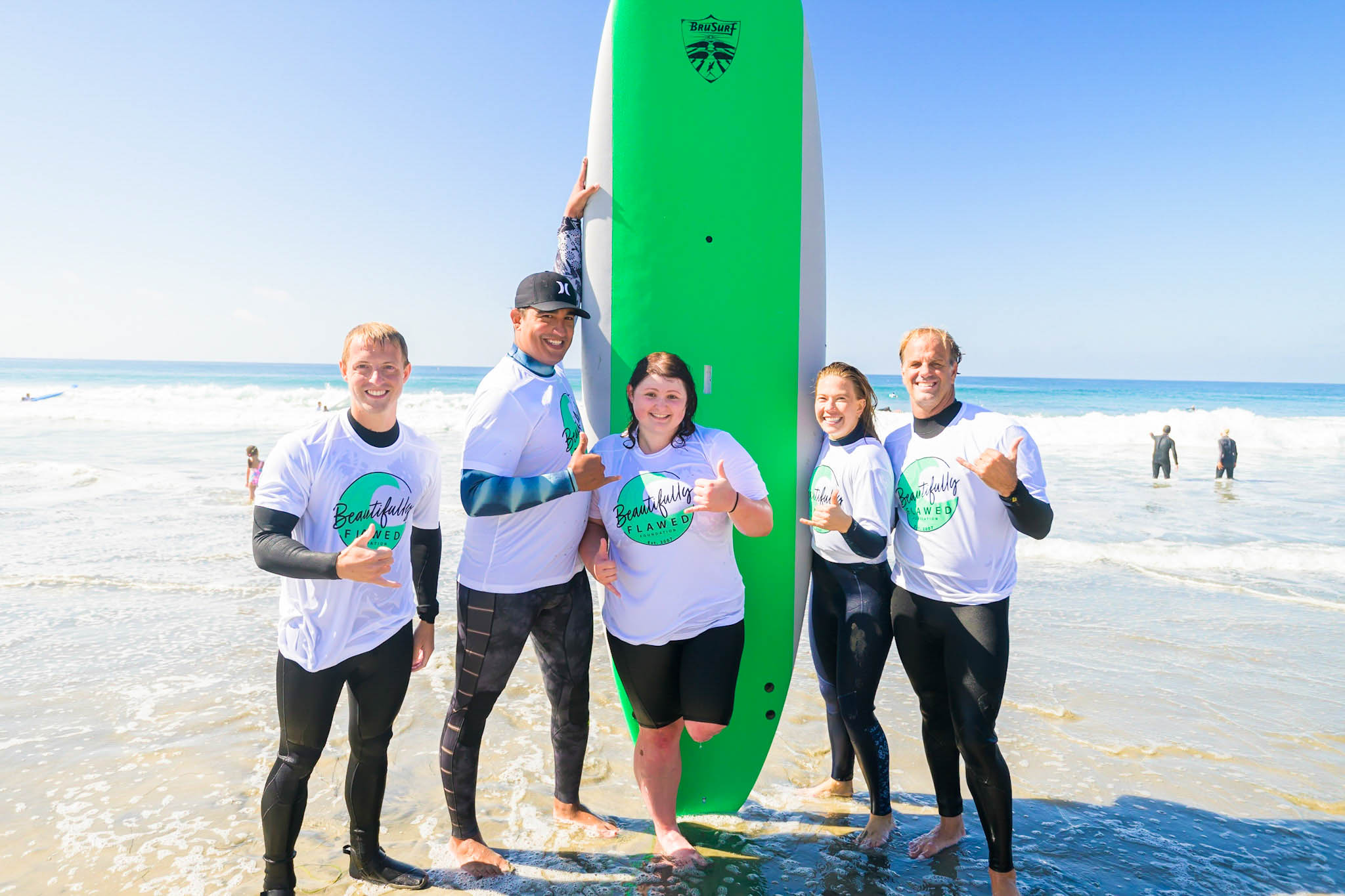 Sydney Marshburn with Surf Day volunteers