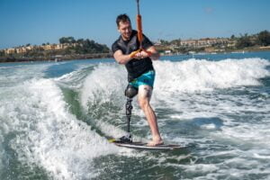Josh Reed wakesurfing