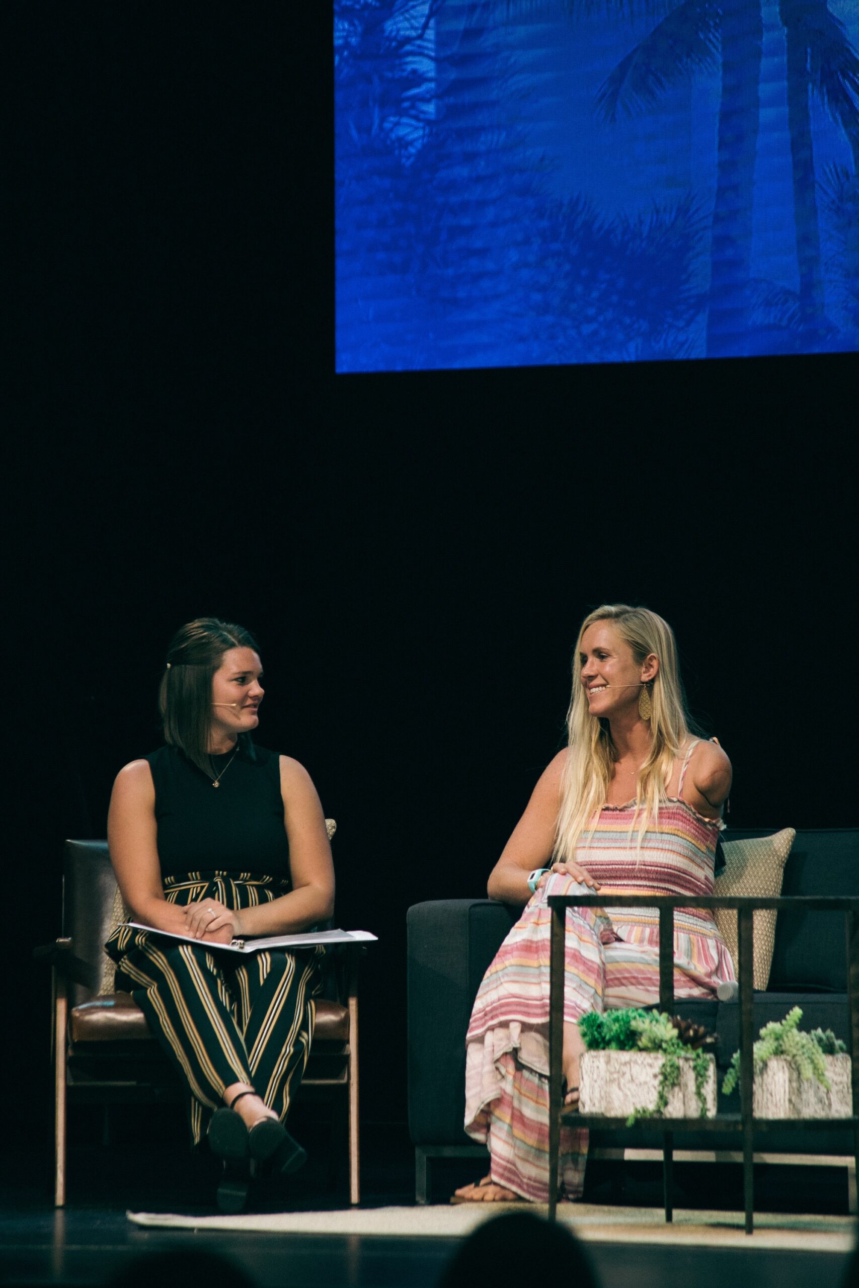 Carley and Bethany Hamilton on stage at Shine Forth